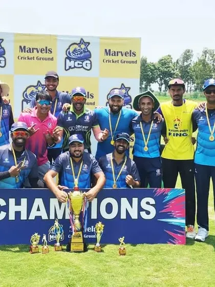 Champions! The team celebrates a hard-earned tournament victory at the MCG weekday tournament. Winning as a team is the ultimate goal, and we build the character and skill to get there.