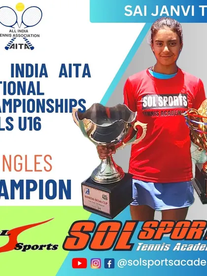 A proud moment for Sai Janvi, winning the prestigious Girls U16 AITA National Championships. At just 14, her victory as an unseeded player is a powerful story of talent, hard work, and the effectiveness of our high-performance program.