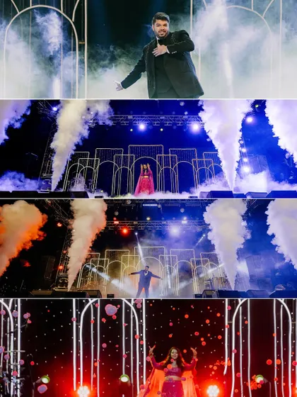 A collage showcasing the dynamic performances of the night. The stage is designed to look spectacular from every angle, with professional lighting and effects that make every performer feel like a star.