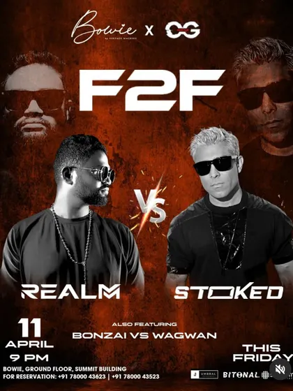 The poster for my F2F battle against Stoked in Lucknow. This "versus" branding creates hype and excitement for the event.