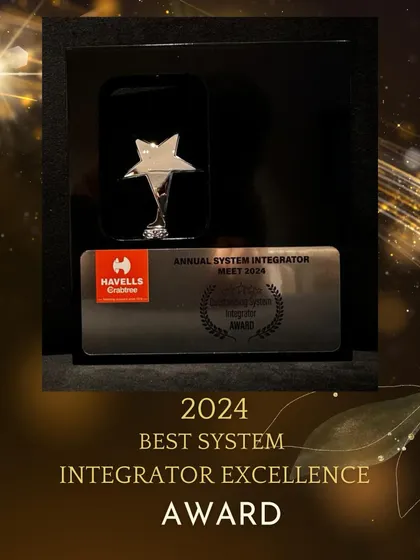 We are honored to be recognized for our commitment to excellence. This 2024 Best System Integrator Excellence Award from Havells Crabtree is a testament to our team's dedication to delivering innovative and reliable automation solutions.