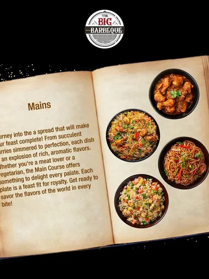 Our book of mains tells a story of flavor. Journey into a spread of succulent curries, aromatic fried rice, and noodles, with options for every meat lover and vegetarian.