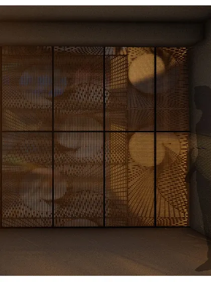 A conceptual design for a building facade made from Lantana Camara, an invasive weed. This exploration looks at turning a harmful species into a beautiful, functional building skin that provides a habitat for birds and a livelihood for artisans.