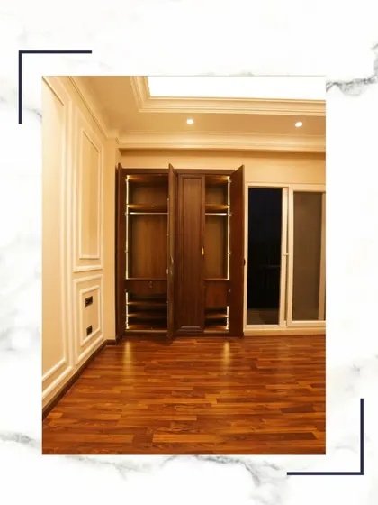 Imagine waking up in a home that feels like a warm embrace. This bedroom, with its beautiful wooden floors and spacious built-in wardrobe, is designed to be that perfect place.