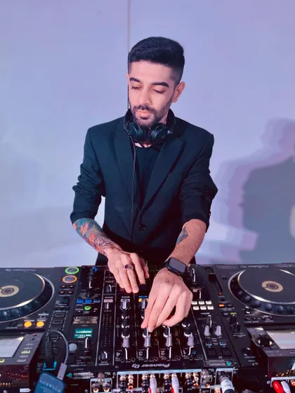 In the mix at a wedding in Abu Dhabi. I'm experienced in managing the logistics of international travel with my equipment, so you can have a world-class DJ experience anywhere.