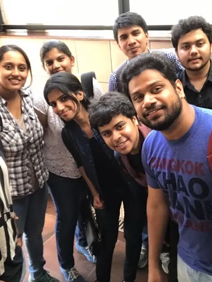 A selfie from one of our student groups. The community and friendships built in our classes are just as important as the language itself.