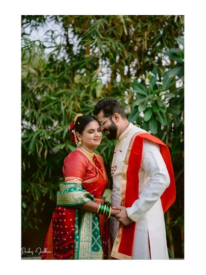 A quiet, intimate moment between Ankita and Amarendra on their wedding day.