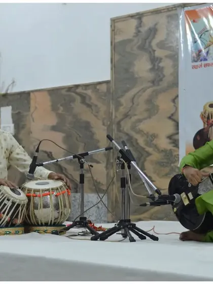 A wide shot of the jugalbandi performance in Meerut.