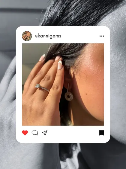 A solitaire ring paired with elegant earrings, captured in the warm sunlight. This shows how beautifully my pieces complement each other for a complete, sophisticated look.