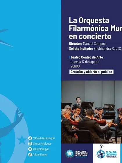 The official poster for my concert with the La Orquesta Filarmónica Municipal in Guayaquil, Ecuador.