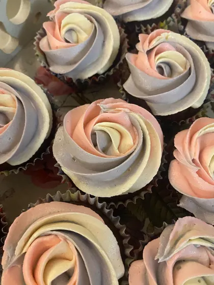 These are my Unicorn swirl cupcakes. The pastel-colored buttercream frosting is so pretty and magical, perfect for a unicorn themed party.