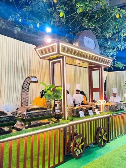 A unique train-themed counter setup for our Italian station, adding a playful and creative touch to the event.