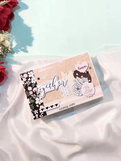 The cover of the anniversary mini scrapbook.