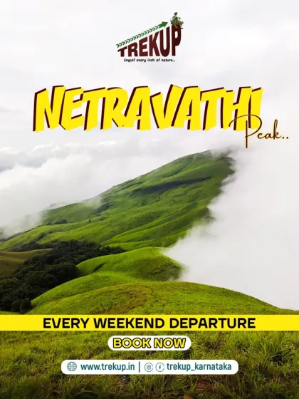 An invitation to conquer Netravathi Peak. This trek is a classic Western Ghats experience, and I run batches every weekend from Bangalore so you can easily plan your escape.