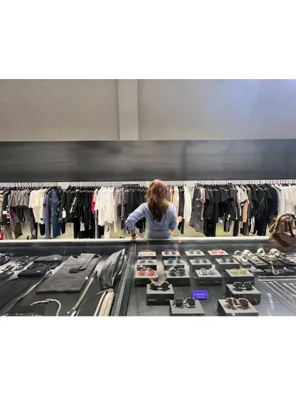 A typical day for me, sourcing outfits and accessories for a project. This was taken during a work trip to Dubai, browsing through racks to find the perfect pieces.