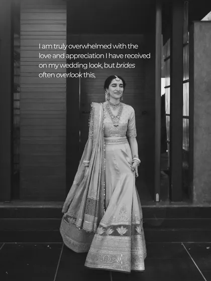 An unpopular opinion on my wedding lehenga. Our co-founder Nandini shares the unsaid truths behind those perfect-looking pictures.
