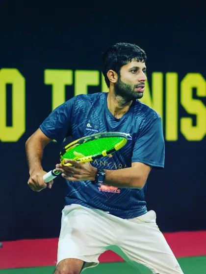 Locked in and ready for the match during the Pro Tennis League. This is the focus and intensity required for competitive play, and it's what we train our students to develop.