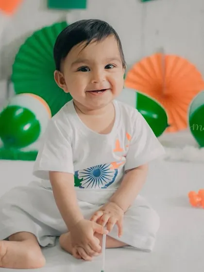 That happy, toothy grin says it all. Celebrating India's Independence Day with the next generation.