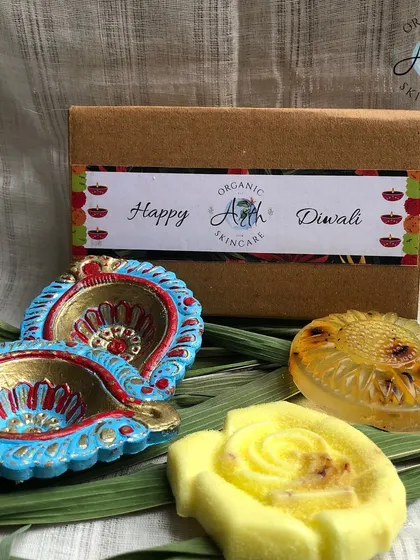 The complete Diwali gift set, beautifully arranged. This is the perfect corporate or personal gift for anyone who appreciates handmade quality and sustainable living.