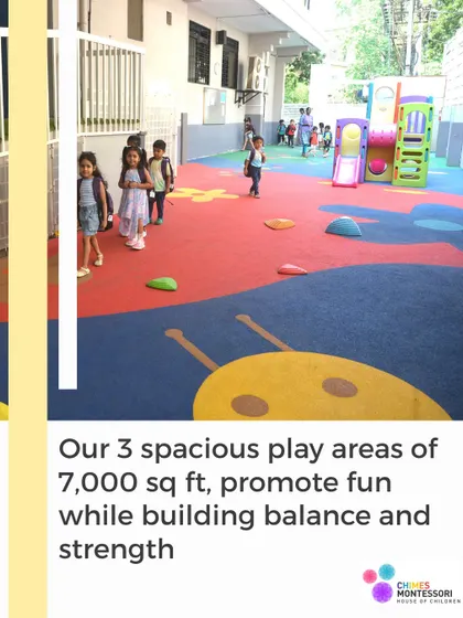 With 7,000 sq ft of play area, our children have ample space to promote fun while building physical skills.