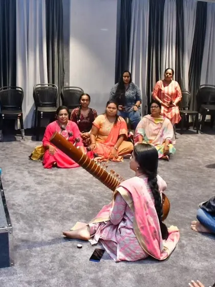 Conducting a class during the inauguration event in Bandra. It's important for me to give attendees a real feel of what my teaching style is like.