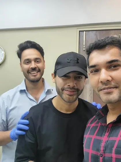 Just the boys hanging out at the clinic. Always a good day when friends stop by for their skin health check-in.