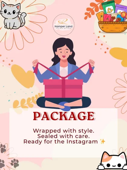 An illustration emphasizing my belief that packaging is the first impression. My hampers are wrapped with style and sealed with care, making them ready for the perfect Instagram moment.
