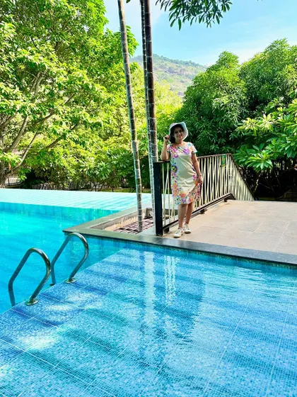 Our pool area is designed to blend seamlessly with nature, offering a refreshing and picturesque spot for our guests to enjoy.