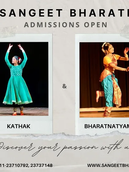We offer expert training in both Kathak and Bharatnatyam. This image showcases the two distinct classical styles we teach, inviting you to discover your passion with our professional gurus.