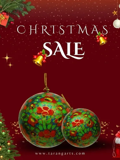 Ringing in the festive season with the timeless charm of Kashmiri papier-mâché. These hand-painted decorative balls are perfect as Christmas ornaments or year-round decor.