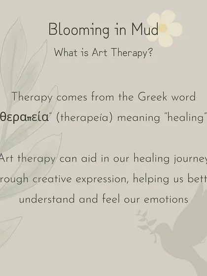 What is Art Therapy? The word 'therapy' comes from a Greek word meaning 'healing'. We use creative expression to help you better understand and feel your emotions.