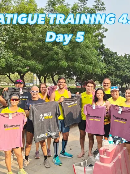 The whole group with their new T-shirts. United, pumped, and unstoppable heading into the final days.