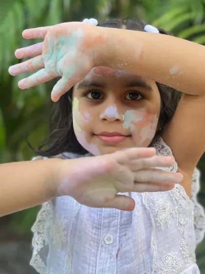 This little one is having a blast with my all-natural Holi colors. It makes me so happy to create products that are safe and fun for the whole family.