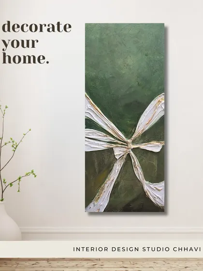 An example of how a custom texture art piece can become the focal point of a room, adding soul and a unique story to your walls.