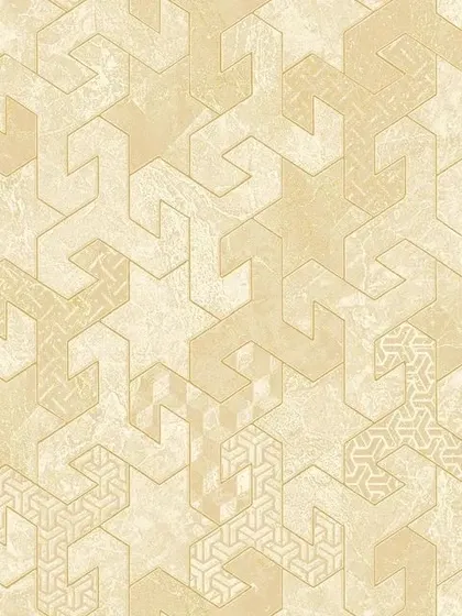A light beige version of the interlocking geometric wallpaper, perfect for a minimalist and modern space.