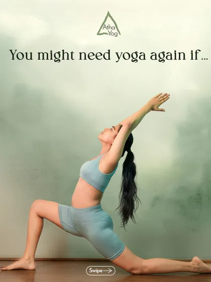 This image serves as a reminder that you might need yoga again if you're feeling stiff, sluggish, or anxious. Yoga is for resetting, recharging, and rebalancing.