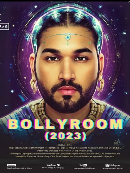The cover for my 'Bollyroom 2023' remix album. This was my year-end collection of the hottest tracks, including my popular 'Arjan Vailly' mashup.
