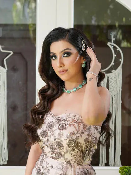 Hollywood waves for a glamorous party look, accented with a stylish clip.