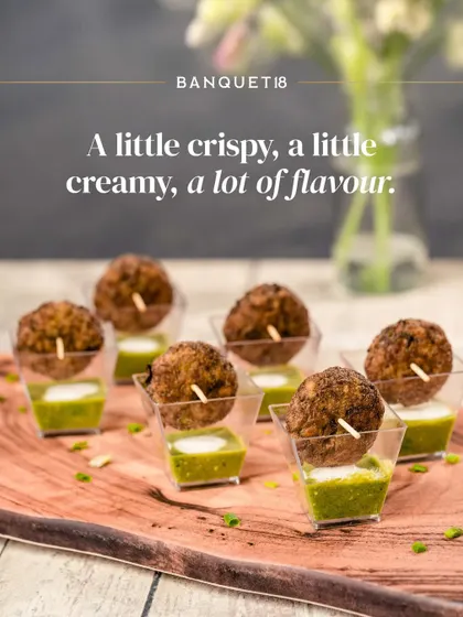 A little crispy, a little creamy, a lot of flavor. Our Hara Bhara Kebabs are presented in a modern way, elevating this classic appetizer.