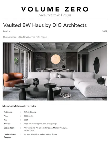 Our feature in Volume Zero for the 'Vaulted BW Haus'.