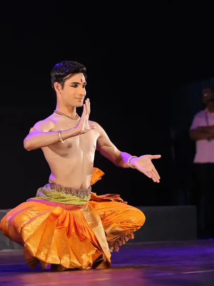 A throwback photo from a performance for Sangeet Natak Akademi. This shows my long-standing dedication to performing on prestigious national stages.