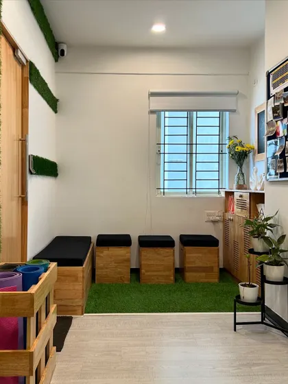 A quiet seating area in our learning center. We've created comfortable nooks for students to rest, study, and connect between sessions.