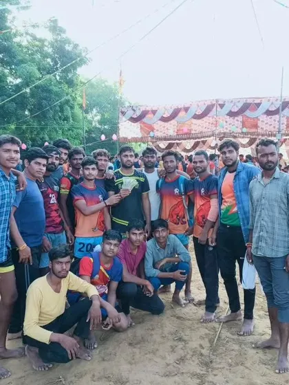 Our team celebrating a 1st place victory and a cash prize of Rs. 11,000 at a tournament in Etah District.