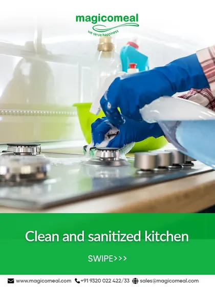A clean and sanitized kitchen is the backbone of our service. We conduct regular and thorough cleaning of all surfaces and equipment to prevent cross-contamination and ensure a safe food preparation environment.