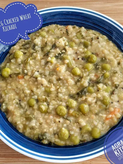For those looking for a lighter or healthier option, I prepare this mixed vegetable cracked wheat khichadi. It's a nutritious and filling one-pot meal, packed with vegetables and wholesome grains.