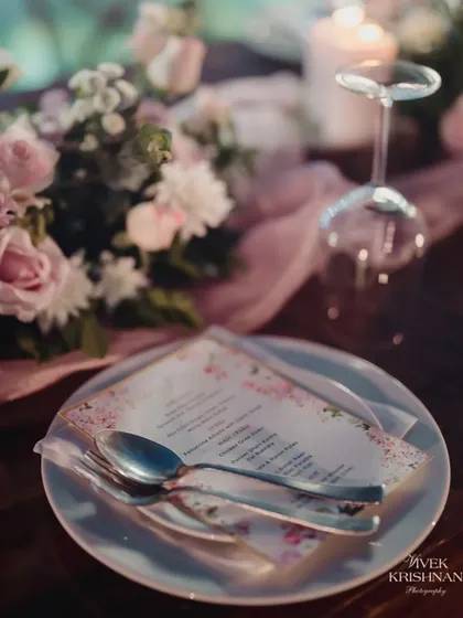 A dreamy, pastel-themed dinner setting. We used soft, romantic flowers and elegant tableware to create a dining experience that felt both sophisticated and magical, perfect for a memorable celebration.
