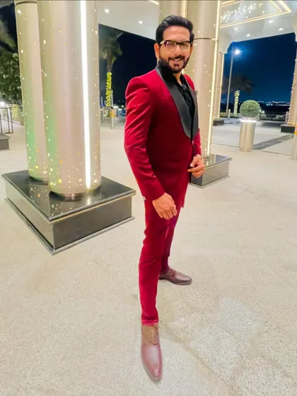 Dressed and ready for a reception night in Dubai. I believe the look is as important as the performance, and I always dress to match the vibe and scale of the event, whether it's a sharp tuxedo or traditional ethnic wear.