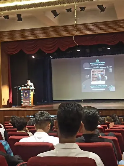 The large auditorium at S.S. Jain Subodh Law College provided a great venue for an engaging discussion.