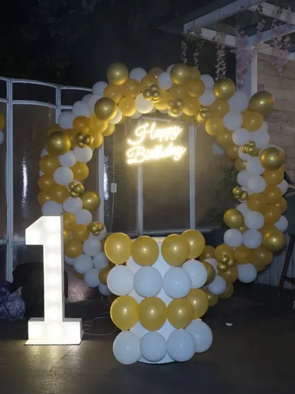 A shot of the first birthday party decorations. We make sure to document all the effort you put into planning the event.