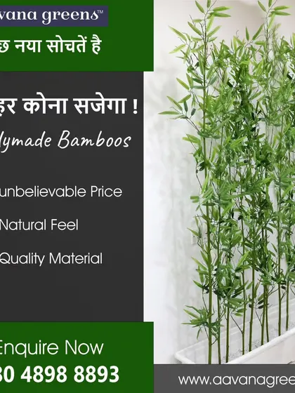 Let's think of something new. Now every corner will be decorated with our readymade bamboos, available at an unbelievable price with a natural feel.
